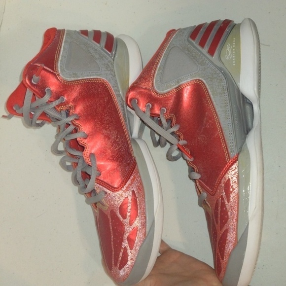 Adidas Derrick Rose basketball shoes red men's 14 hi tops - Picture 3 of 16